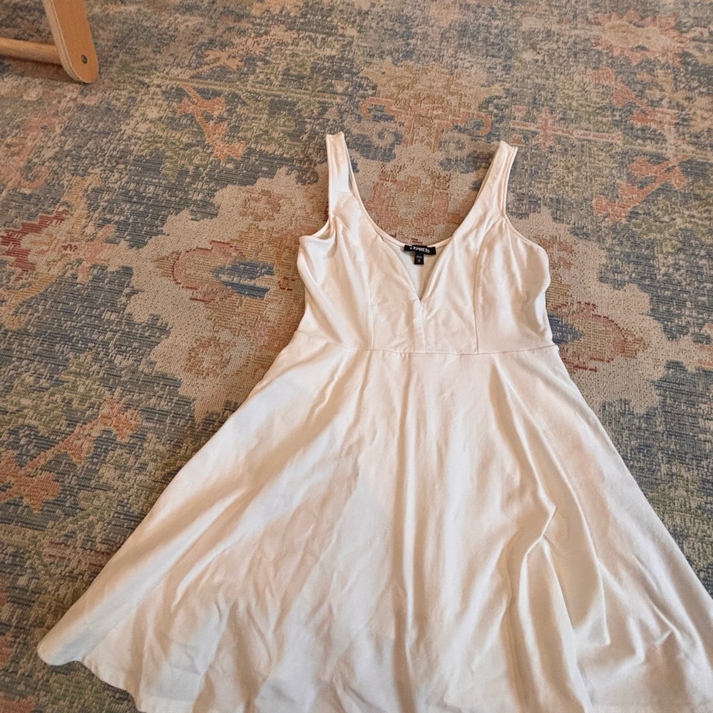 Express White Sleeveless Dress with shorts